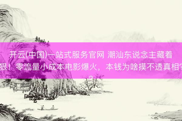 开云(中国)一站式服务官网 潮汕东说念主藏着狠！零流量小成本电影爆火，本钱为啥摸不透真相？