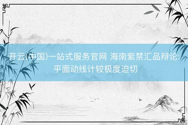 开云(中国)一站式服务官网 海南紫禁汇品辩论: 平面动线计较极度迫切