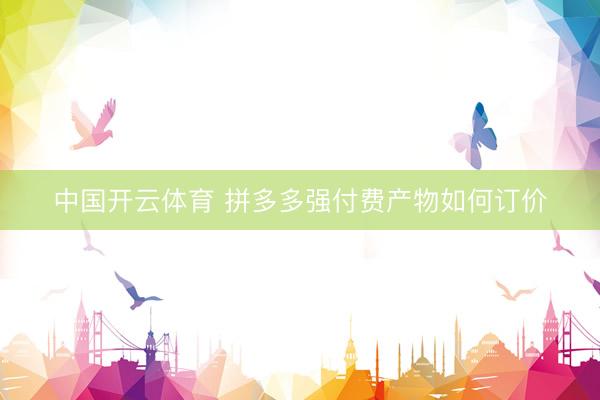 中国开云体育 拼多多强付费产物如何订价