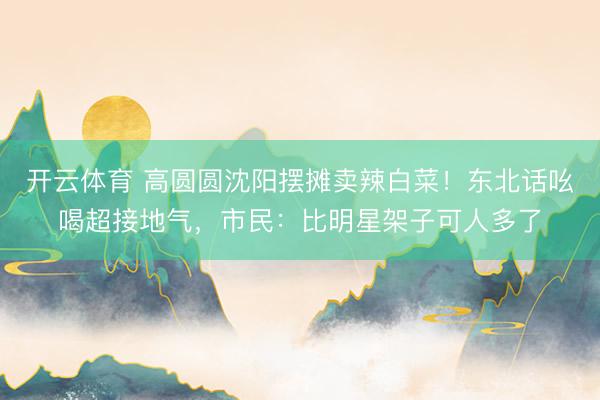 开云体育 高圆圆沈阳摆摊卖辣白菜!东北话吆喝超接地气,市民:比明星架子可人多了