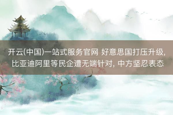 开云(中国)一站式服务官网 好意思国打压升级， 比亚迪阿里等民企遭无端针对， 中方坚忍表态
