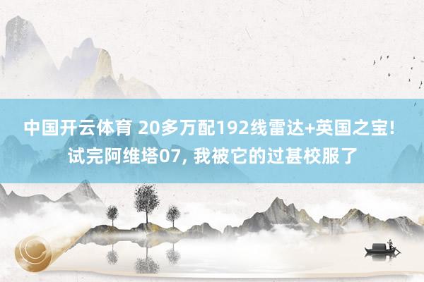 中国开云体育 20多万配192线雷达+英国之宝! 试完阿维塔07, 我被它的过甚校服了